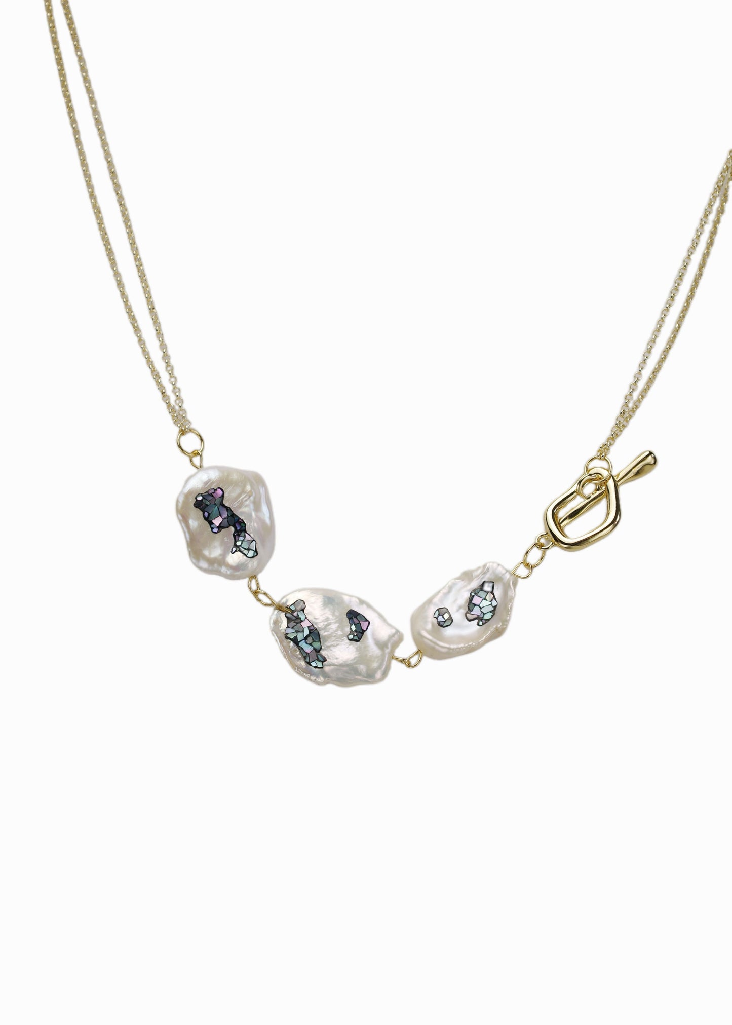 Luxury Nacre Baroque Pearls OT-chain Necklace