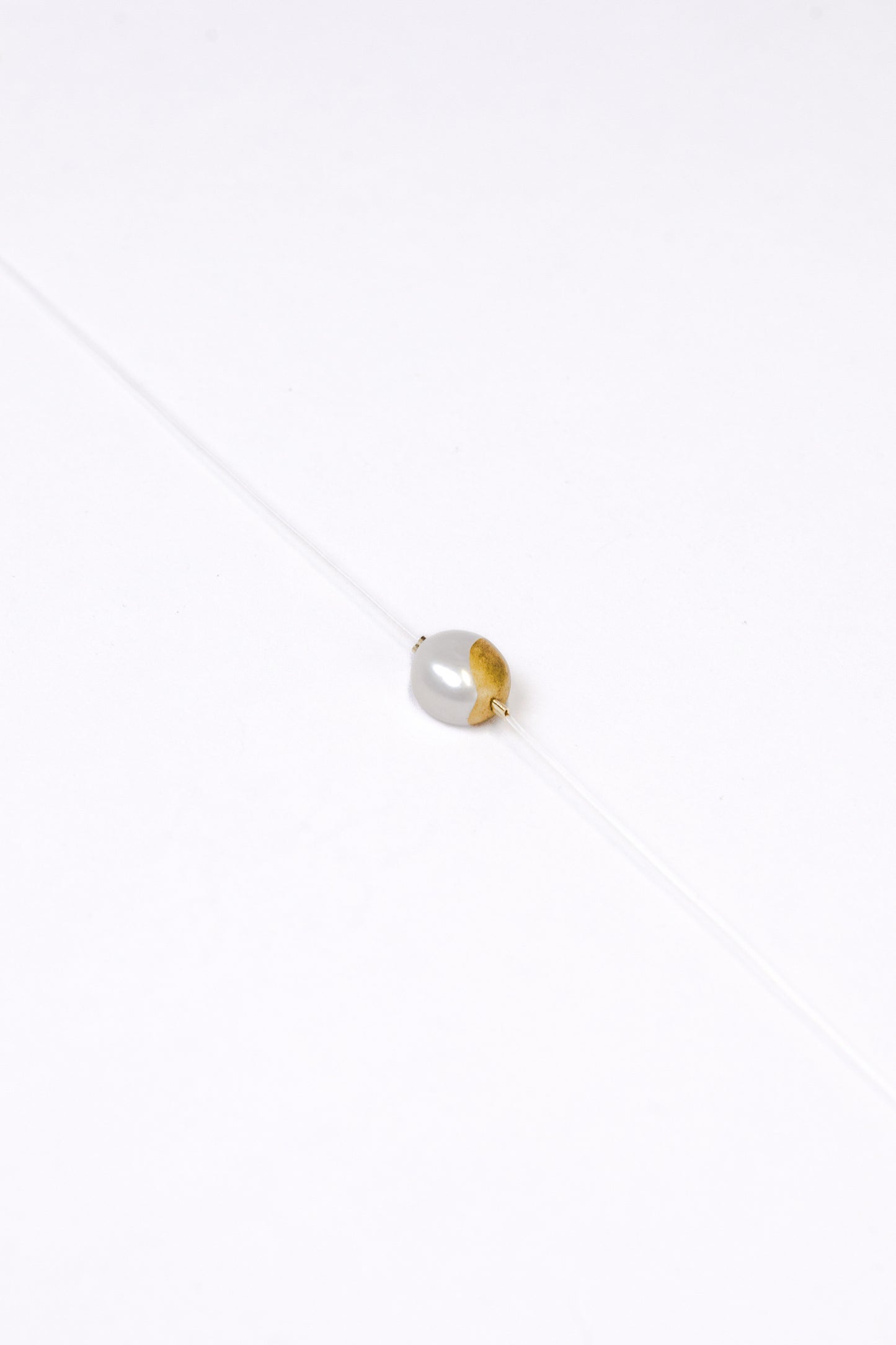 Gold Lacquer single Pearl floating Pendant