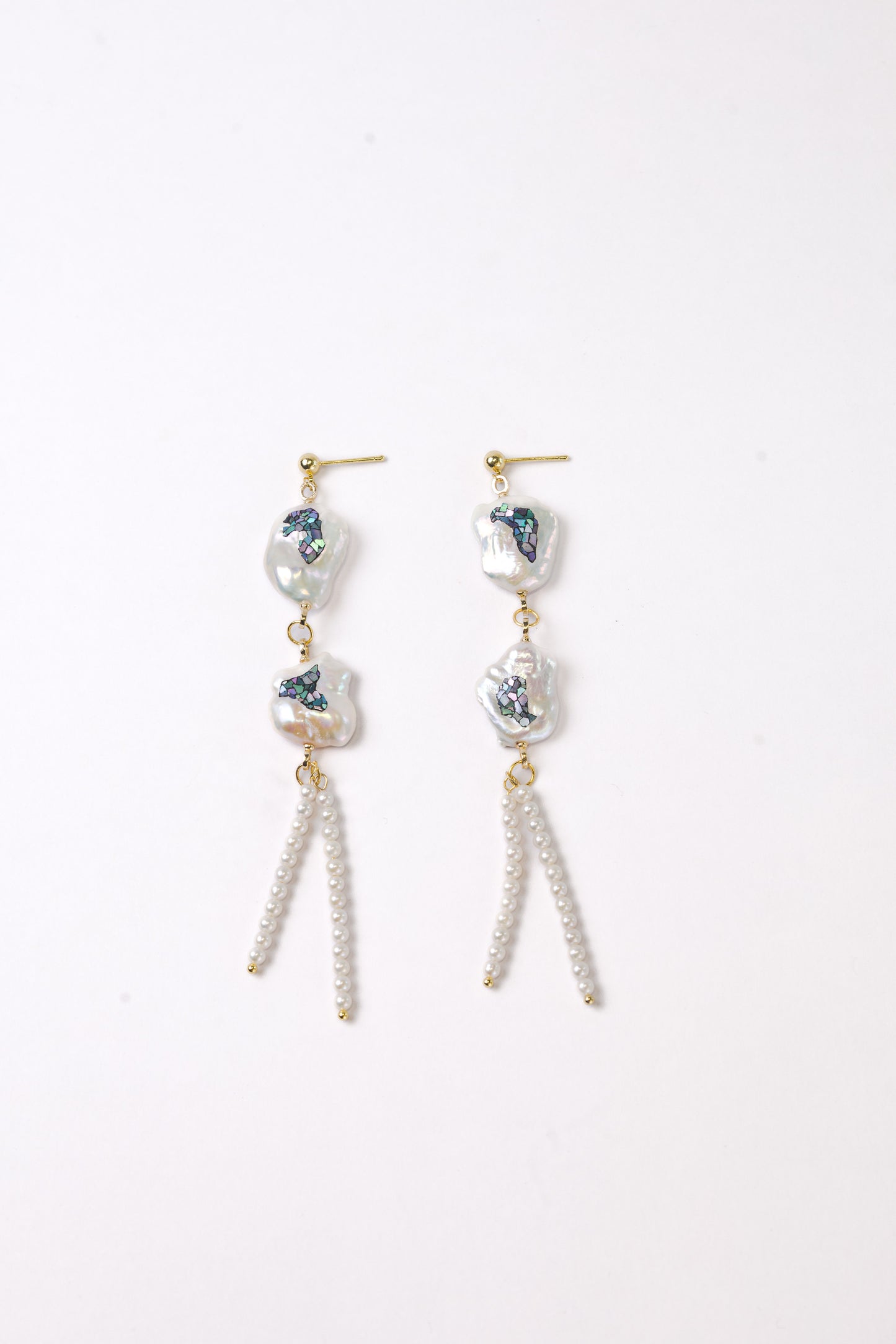 Nacre Baroque Pearls with Millet Beads Earring
