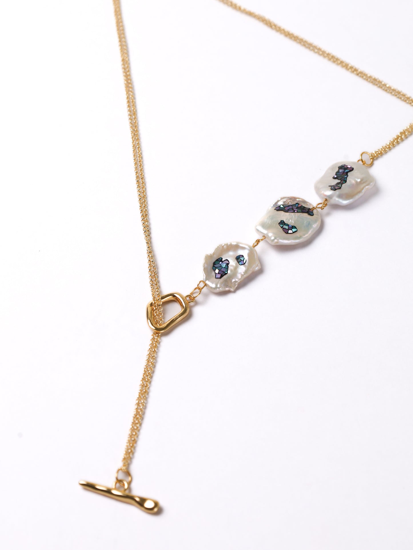 Nacre Baroque Pearls OT chain Necklace
