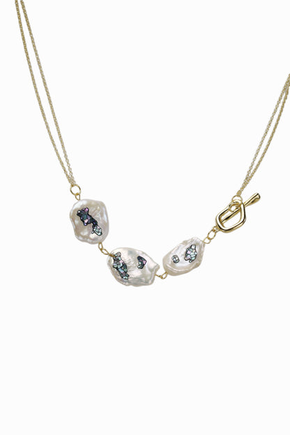Nacre Baroque Pearls OT chain Necklace