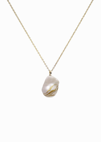 Gold Lacquer Pearl Necklace
